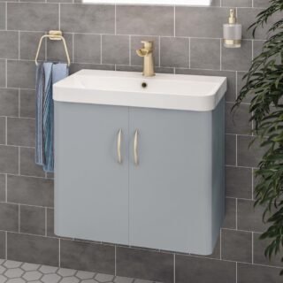 Eastbrook Cavone 2 Door Cloakroom Wall Hung Vanity Unit With Basin - 1 TH - Image 3