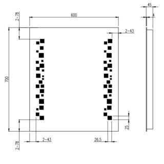 Eastbrook Charleston Illuminated Bathroom Mirror - 700mm x 600mm - Image 2