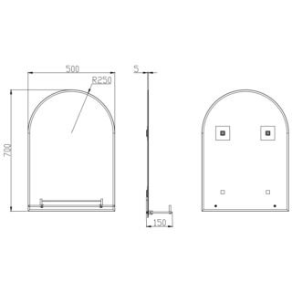 Eastbrook Brunswick Non Illuminated Mirror With Shelf - 700mm x 500mm - Image 2