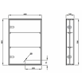 Eastbrook Ravini 1 Door Non Illuminated Mirror Cabinet - White - Image 2