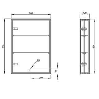 Eastbrook Ravini 1 Door Non Illuminated Mirror Cabinet - White - Image 3