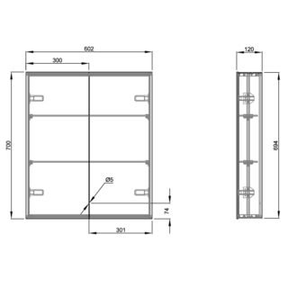 Eastbrook Bosini 2 Door Non Illuminated Mirror Cabinet - White - Image 2