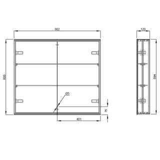 Eastbrook Bosini 2 Door Non Illuminated Mirror Cabinet - White - Image 3