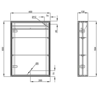Eastbrook Caldini 1 Door Illuminated Mirror Cabinet - White - Image 3