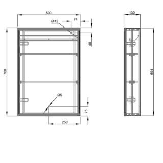 Eastbrook Caldini 1 Door Illuminated Mirror Cabinet - White - Image 4