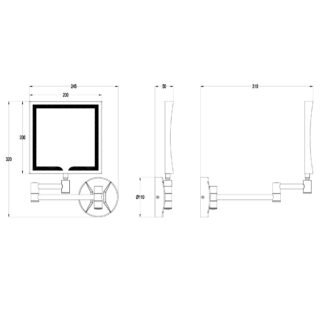 Eastbrook Square LED Magnifying Mirror - 320mm x 245mm - Image 2