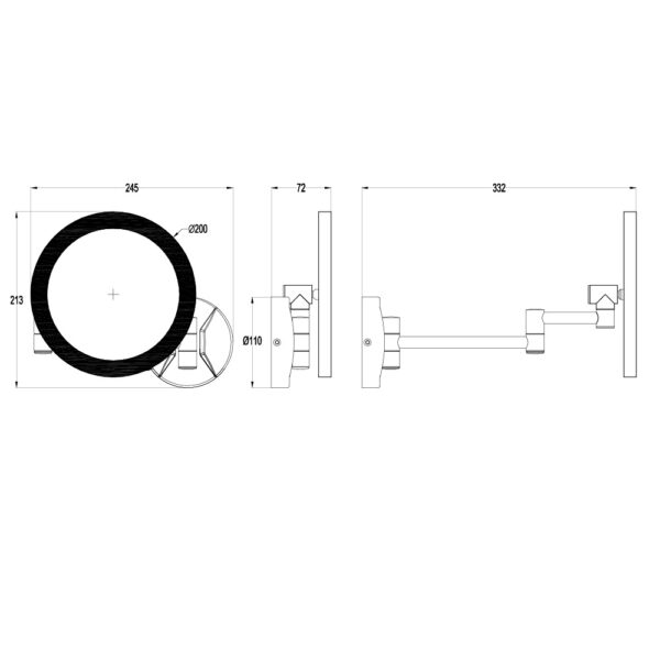 Eastbrook Round Frosted LED Magnifying Mirror - 213mm x 245mm - Image 2