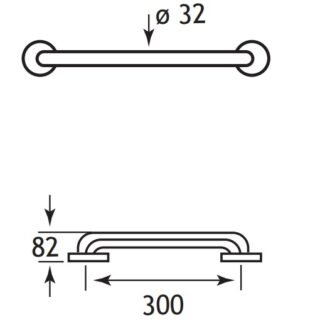 Eastbrook Grab rail - 300mm Long - Image 2
