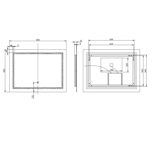 Eastbrook Bivieve Rectangular Illuminated Mirror - Image 3