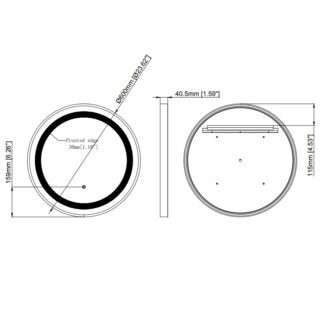 Eastbrook Largo Round Illuminated Mirror - Matt Black - Image 2