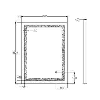 Eastbrook Varano Illuminated Mirror - Matt Black - Image 3