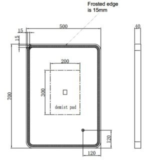Eastbrook Arno Illuminated Mirror - Matt Black - Image 2