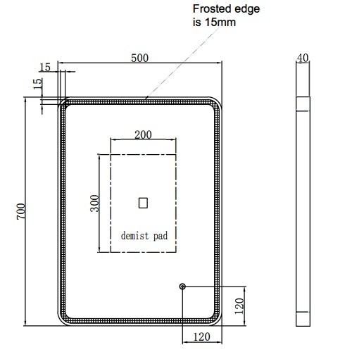 Eastbrook Arno Illuminated Mirror - Matt Black - Image 2