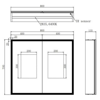 Eastbrook Cassio 2 Door Illuminated Mirror Cabinet - Image 3