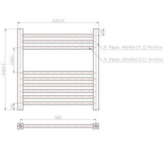 Eastbrook Biava Straight Heated Towel Rail - Chrome - Image 13
