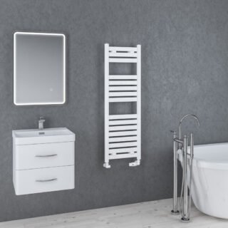 Eastbrook Staverton Straight Heated Towel Rail - White - Image 5