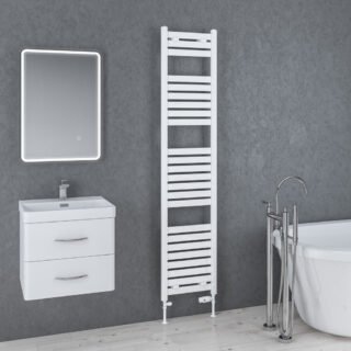 Eastbrook Staverton Straight Heated Towel Rail - White - Image 8
