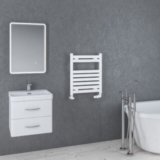 Eastbrook Staverton Straight Heated Towel Rail - White - Image 3