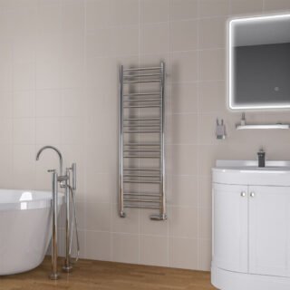 Eastbrook Biava Round Straight Heated Towel Rail - Chrome - Image 5