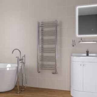 Eastbrook Biava Round Straight Heated Towel Rail - Chrome - Image 6