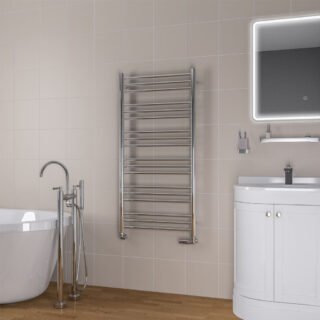 Eastbrook Biava Round Straight Heated Towel Rail - Chrome - Image 7