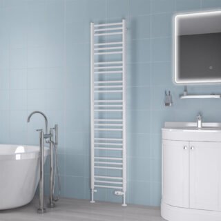 Eastbrook Biava Round Straight Heated Towel Rail - White - Image 8