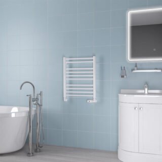Eastbrook Biava Round Straight Heated Towel Rail - White - Image 3