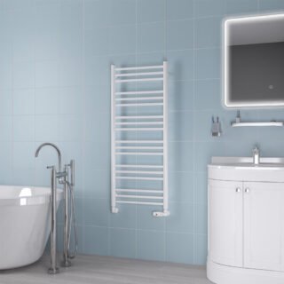 Eastbrook Biava Round Straight Heated Towel Rail - White - Image 6