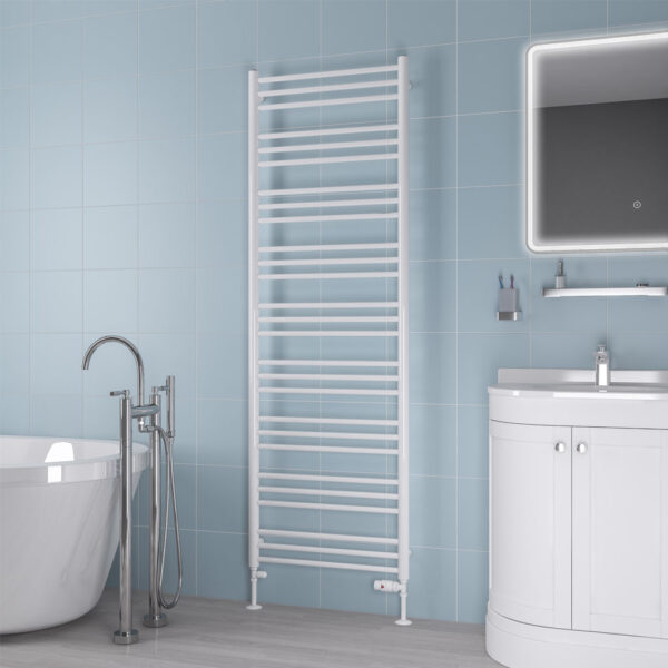 Eastbrook Biava Round Straight Heated Towel Rail - White - Image 10