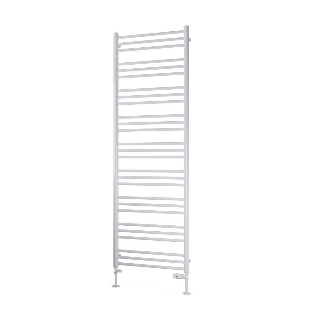 Eastbrook Biava Round Straight Heated Towel Rail – White - 1800mm x 600mm