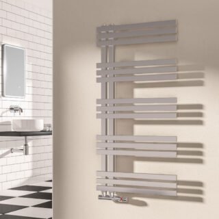 Eastbrook Rizano Designer Heated Towel Rail - Polished Stainless Steel - Image 2