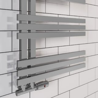 Eastbrook Rizano Designer Heated Towel Rail - Polished Stainless Steel - Image 4