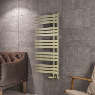 Eastbrook Leonardo Straight Designer Heated Towel Rail - Brushed Brass - Image 2
