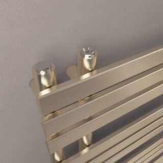 Eastbrook Leonardo Straight Designer Heated Towel Rail - Brushed Brass - Image 3