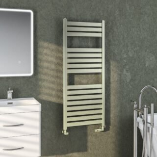 Eastbrook Staverton Straight Designer Heated Towel Rail - Brushed Brass - Image 2