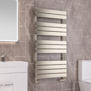 Eastbrook Staverton Tube On Tube Straight Designer Heated Towel Rail - Brushed Brass - Image 4