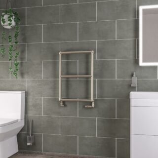 Eastbrook Stour Straight Heated Towel Rail - Brushed Brass - Image 2