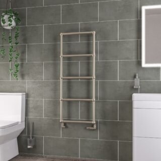 Eastbrook Stour Straight Heated Towel Rail - Brushed Brass - Image 4