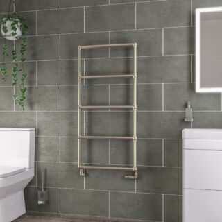 Eastbrook Stour Straight Heated Towel Rail - Brushed Brass - Image 5
