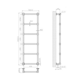 Eastbrook Stour Straight Heated Towel Rail - Matt Black - Image 13