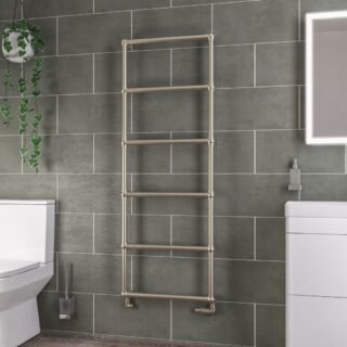 Eastbrook Stour Straight Heated Towel Rail - Brushed Brass - Image 7