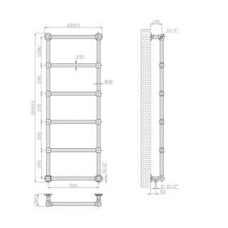 Eastbrook Stour Straight Heated Towel Rail - Matt Black - Image 14