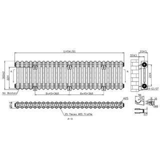 Eastbrook Imperia 2 Column Radiator - Matt Anthracite - Image 12