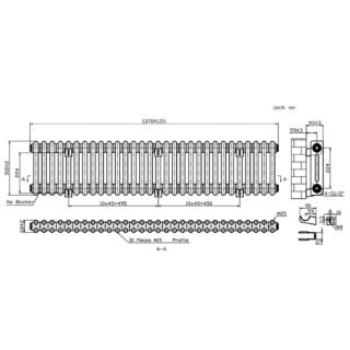 Eastbrook Imperia 2 Column Radiator - Matt Anthracite - Image 13