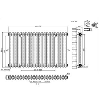 Eastbrook Imperia 2 Column Radiator - Matt Anthracite - Image 18