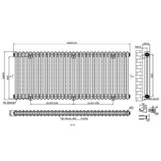 Eastbrook Imperia 2 Column Radiator - Matt Anthracite - Image 19