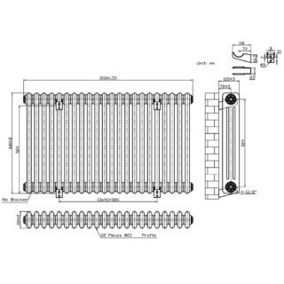 Eastbrook Imperia 3 Column Radiator - Gloss White - Image 18
