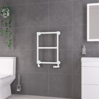 Eastbrook Stour Straight Heated Towel Rail - Matt White - Image 2