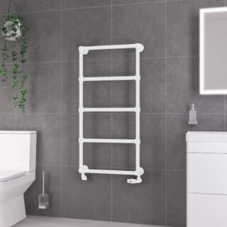 Eastbrook Stour Straight Heated Towel Rail - Matt White - Image 5