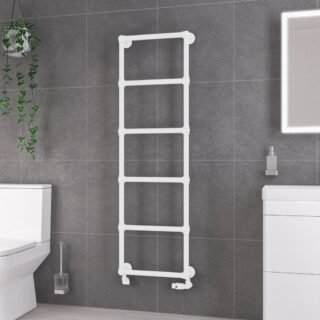 Eastbrook Stour Straight Heated Towel Rail - Matt White - Image 6